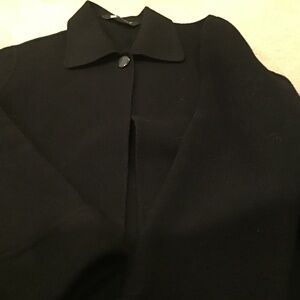 Carole Little Petites Black Wool one button open jacket size ps